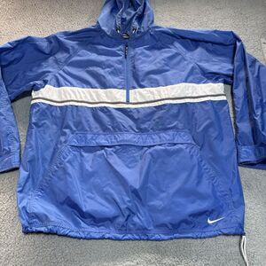 Vintage Nike Windbreaker Jacket Spellout Blue Men's‎ Xl Baggy Y2k